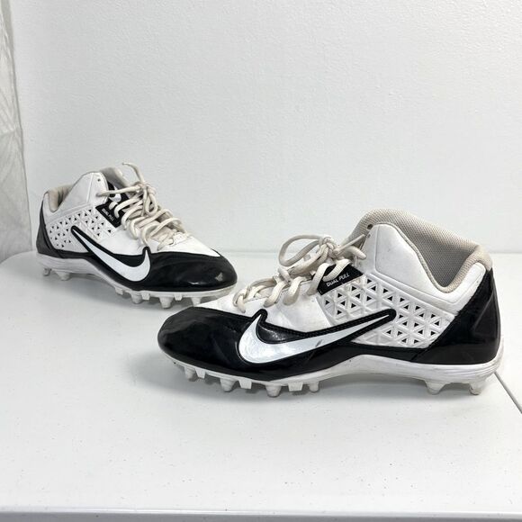 Nike Alpha Strike 3/4 Dual Pull Football Cleats Black & White Performance Sports - Picture 1 of 11